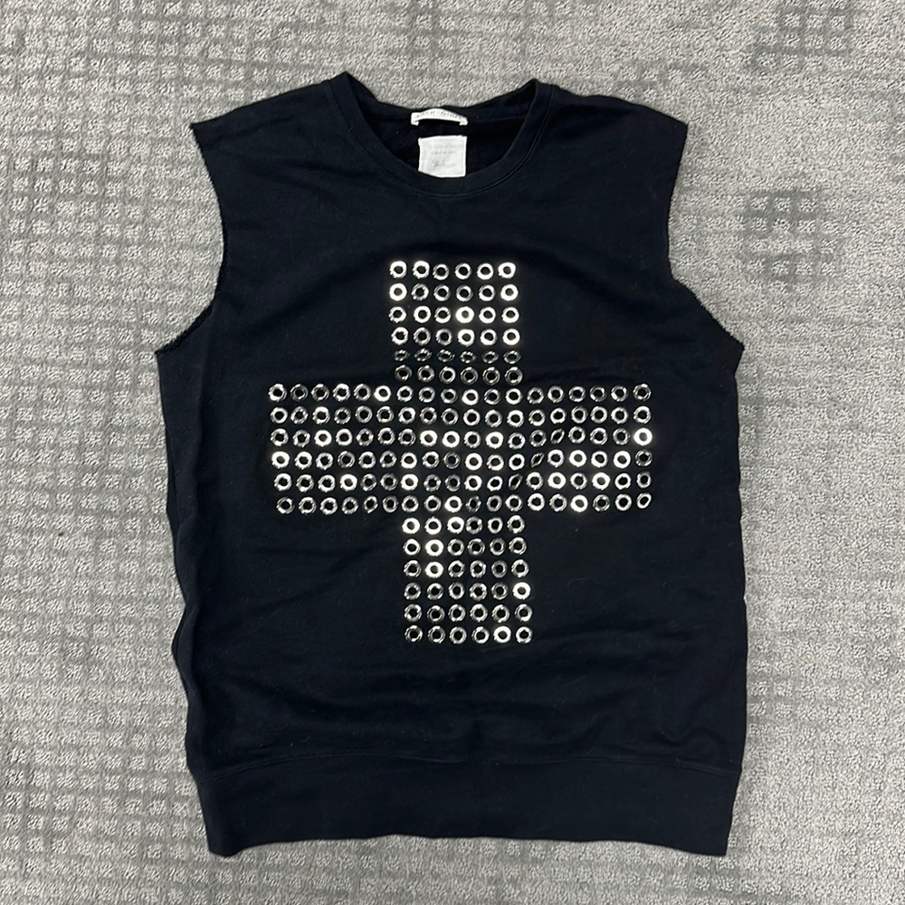 Each x Other sweat shirt sleeveless grommet top